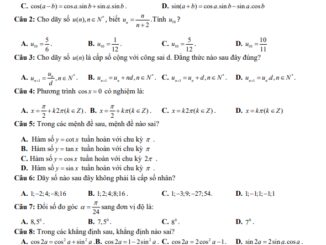 Đề giữa học kì 1 Toán 11 năm 2023 2024 trường THPT Lê Hồng Phong Quảng Nam