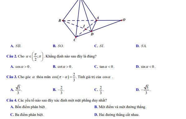 Đề giữa học kì 1 Toán 11 năm 2023 2024 trường THPT Lý Tự Trọng Khánh Hòa