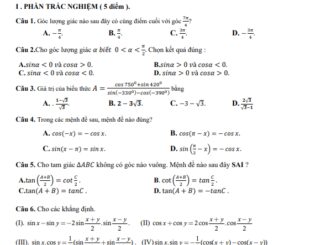 Đề giữa học kì 1 Toán 11 năm 2023 2024 trường THPT Trần Phú Hà Nội