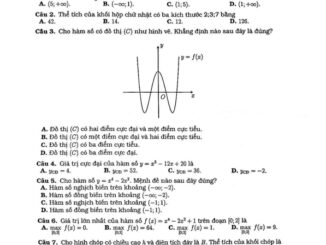 Đề giữa học kì 1 Toán 12 năm 2023 2024 trường Lương Thế Vinh Hà Nội