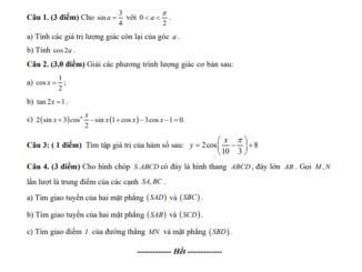 Đề giữa học kỳ 1 Toán 11 năm 2023 2024 trường THPT Phong Phú TP HCM