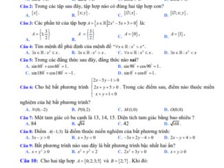 Đề giữa kì 1 Toán 10 năm 2023 2024 trường THPT Nguyễn Văn Tiếp Tiền Giang