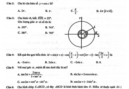 Đề giữa kì 1 Toán 11 năm 2023 2024 trường THPT Thường Tín Hà Nội