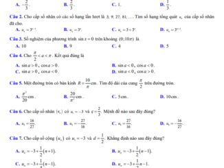 Đề giữa kì 1 Toán 11 năm 2023 2024 trường THPT Trần Kỳ Phong Quảng Ngãi