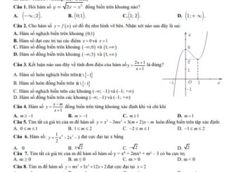 Đề giữa kì 1 Toán 12 năm 2023 2024 trường THPT Nguyễn Trân Bình Định