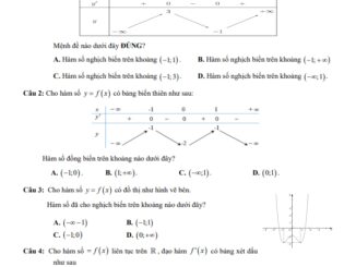 Đề giữa kì 1 Toán 12 năm 2023 2024 trường THPT Trần Văn Quan BR VT