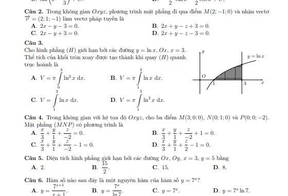 Đề giữa kì 2 Toán 12 năm 2022 2023 trường chuyên Lương Thế Vinh Đồng Nai