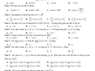 Đề giữa kỳ 1 Toán 11 năm 2023 2024 trường THPT Thị xã Quảng Trị