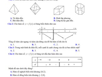 Đề giữa kỳ 1 Toán 12 năm 2023 2024 trường chuyên Hùng Vương Phú Thọ