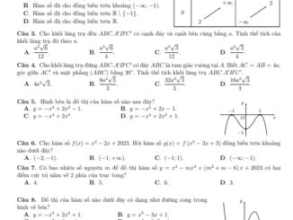 Đề giữa kỳ 1 Toán 12 năm 2023 2024 trường THPT Trần Phú Phú Yên