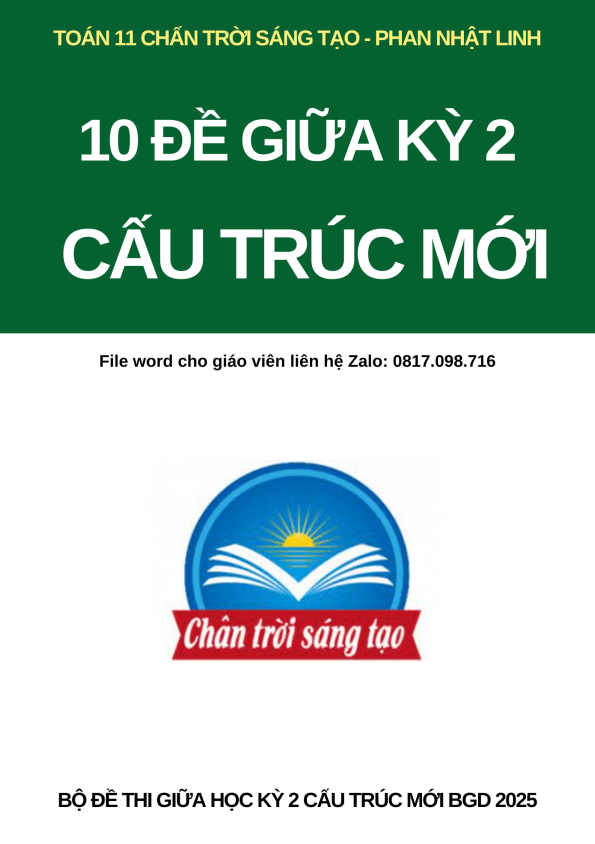 Đề giữa kỳ 2 Toán 11 CTST năm 2023 2024 theo định hướng Bộ GD&ĐT 2025