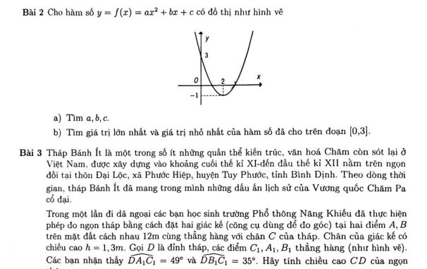 Đề học kì 1 Toán 10 năm 2022 2023 trường Phổ thông Năng khiếu TP HCM