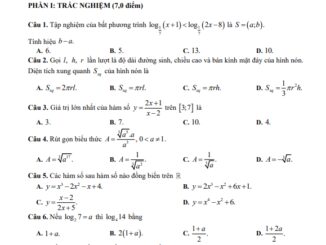 Đề học kì 1 Toán 12 năm 2022 2023 trường THPT Đào Sơn Tây TP HCM