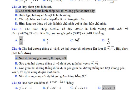 Đề học kì 2 Toán 11 năm 2022 2023 trường THPT Nguyễn Văn Tiếp Tiền Giang