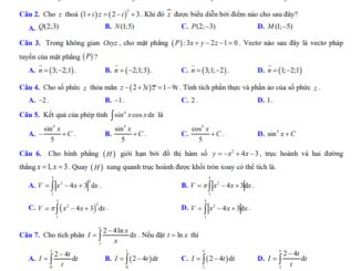 Đề học kỳ 2 Toán 12 năm 2022 2023 trường THPT Trần Kỳ Phong Quảng Ngãi