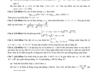 Đề học sinh giỏi cấp tỉnh Toán 12 năm 2023 2024 sở GD&ĐT Bình Phước