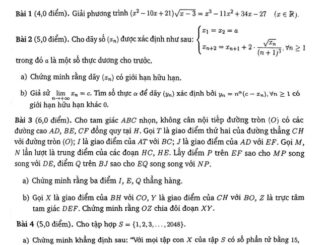 Đề học sinh giỏi Toán THPT cấp tỉnh năm 2023 2024 sở GD&ĐT Ninh Bình