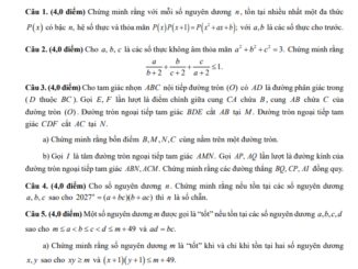 Đề HSG Toán 10 lần 14 năm 2023 hội các trường THPT chuyên DH&ĐB Bắc Bộ