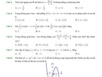 Đề khảo sát cuối năm Toán 12 năm 2022 2023 sở GD&ĐT Hà Nam