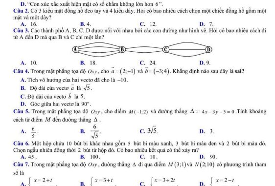 Đề khảo sát Toán 10 lần 4 năm 2022 2023 trường THPT chuyên Thái Bình