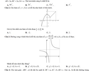 Đề khảo sát Toán 12 năm 2023 2024 trường THPT Tiên Du 1 Bắc Ninh