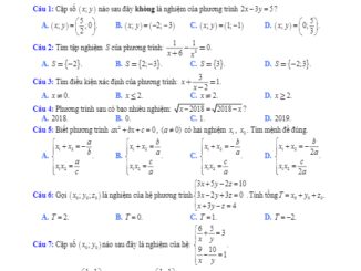 Đề kiểm tra 1 tiết Đại số 10 chương 3 năm 2018 2019 trường Phú Tân An Giang