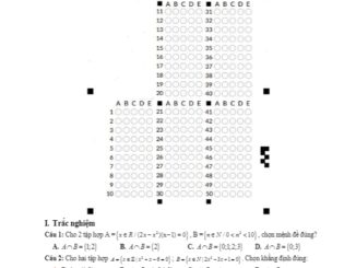 Đề kiểm tra 45 phút Đại số 10 chương 1 trường THPT Tự Lập Hà Nội