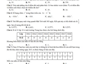 Đề kiểm tra cuối học kỳ 2 Toán 10 năm 2022 2023 sở GD&ĐT Bắc Ninh