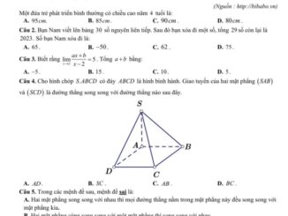 Đề KSCL 8 tuần HK1 Toán 11 năm 2023 2024 THPT chuyên Lê Hồng Phong Nam Định