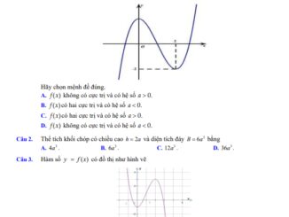 Đề minh họa giữa kỳ 1 Toán 12 năm 2023 2024 trường THPT Hướng Hóa Quảng Trị