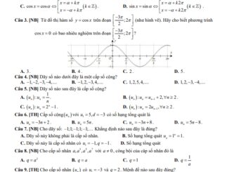 Đề minh họa kì 1 Toán 11 năm 2023 2024 trường THPT Đặng Thúc Hứa Nghệ An
