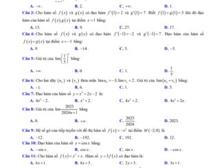 Đề thi học kì 2 Toán 11 năm 2022 2023 sở GD&ĐT Thái Bình