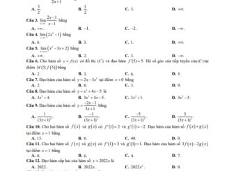 Đề thi thử cuối kỳ 2 Toán 11 năm 2022 2023 trường Nguyễn Chí Thanh Lâm Đồng