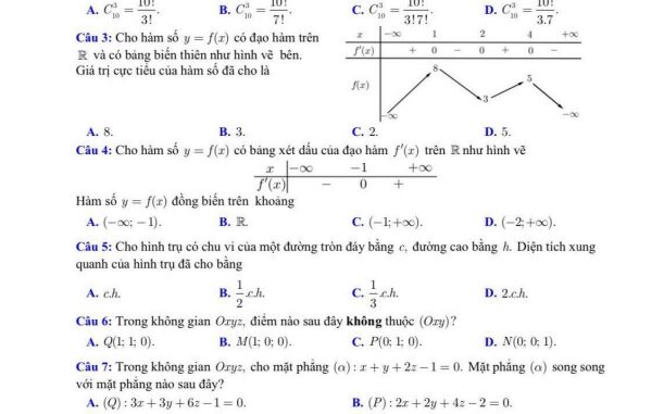 Đề thi thử TN THPT 2023 môn Toán lần 1 trường THPT chuyên ĐH Vinh Nghệ An