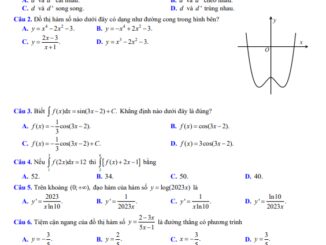 Đề thi thử TN THPT 2023 môn Toán lần 3 trường chuyên Hạ Long Quảng Ninh