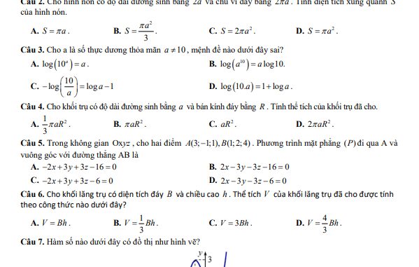 Đề thi thử Toán TN THPT 2023 lần 1 trường THPT Ngô Gia Tự Đắk Lắk