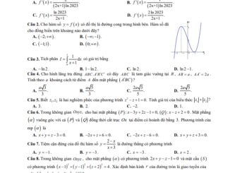Đề thi thử Toán TN THPT 2023 lần 2 trường chuyên Nguyễn Trãi Hải Dương