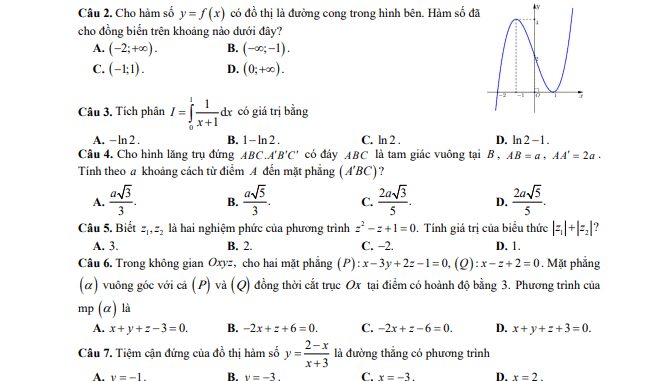 Đề thi thử Toán TN THPT 2023 lần 2 trường chuyên Nguyễn Trãi Hải Dương