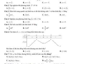 Đề thi thử Toán TN THPT 2024 lần 1 trường THPT Lạng Giang 1 Bắc Giang