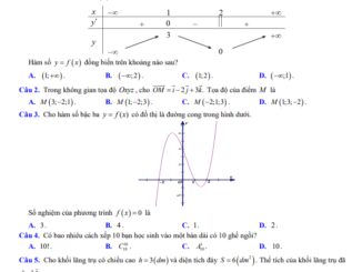 Đề thi thử tốt nghiệp THPT 2023 môn Toán đợt 3 liên trường THPT Nghệ An