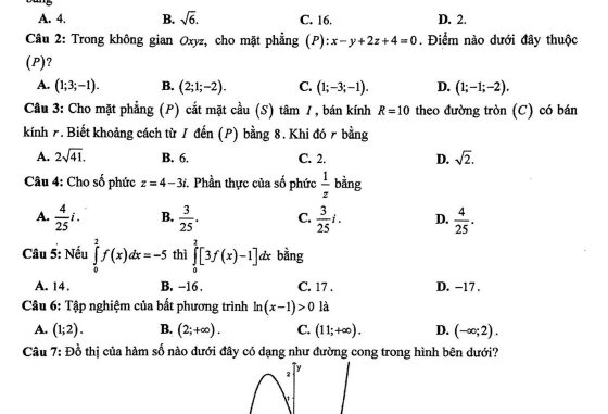 Đề thi thử tốt nghiệp THPT năm 2023 môn Toán sở GD&ĐT Cà Mau