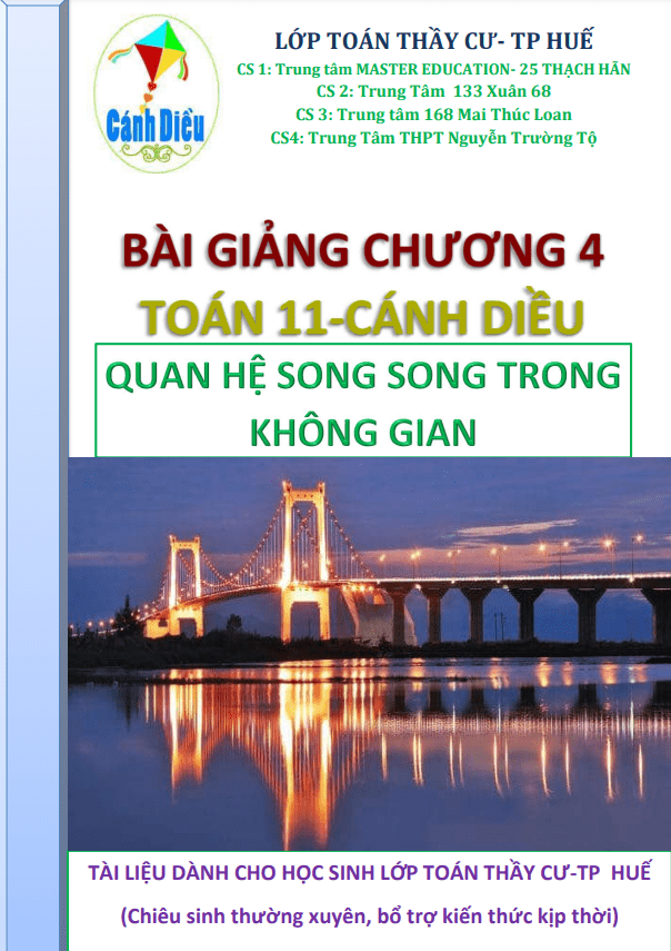 Đường thẳng và mặt phẳng trong không gian, quan hệ song song Toán 11 Cánh Diều