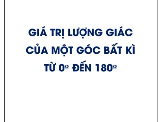 Giá trị lượng giác của một góc bất kì từ 0º đến 180º