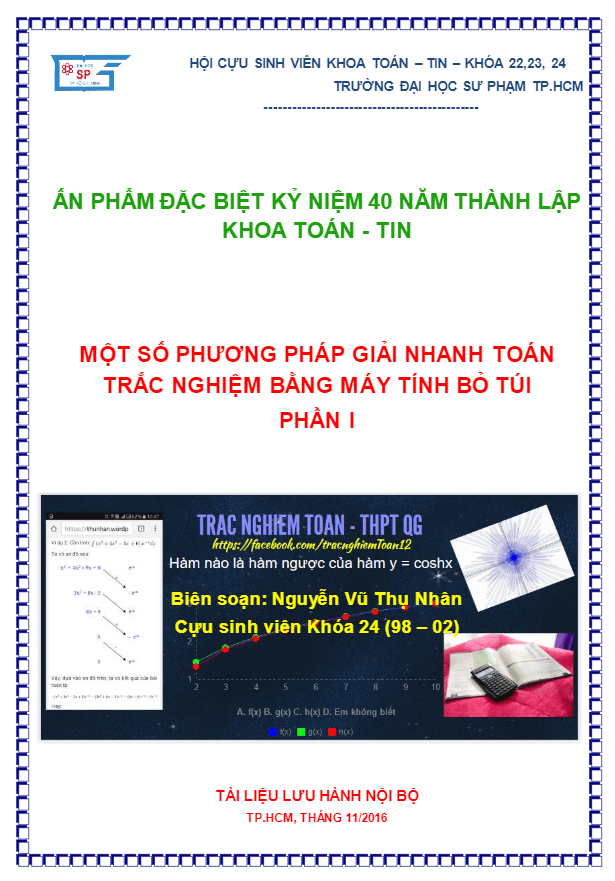 Một số phương pháp giải nhanh toán trắc nghiệm bằng máy tính bỏ túi Nguyễn Vũ Thụ Nhân