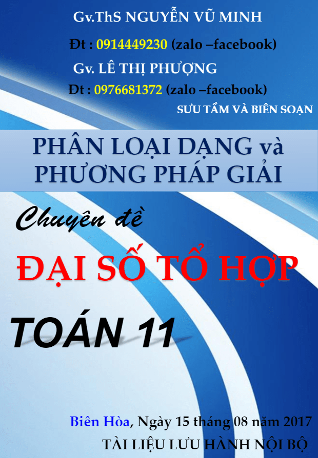 Phân dạng, bài tập mẫu và phương pháp giải Đại số Tổ hợp Nguyễn Vũ Minh, Lê Thị Phượng