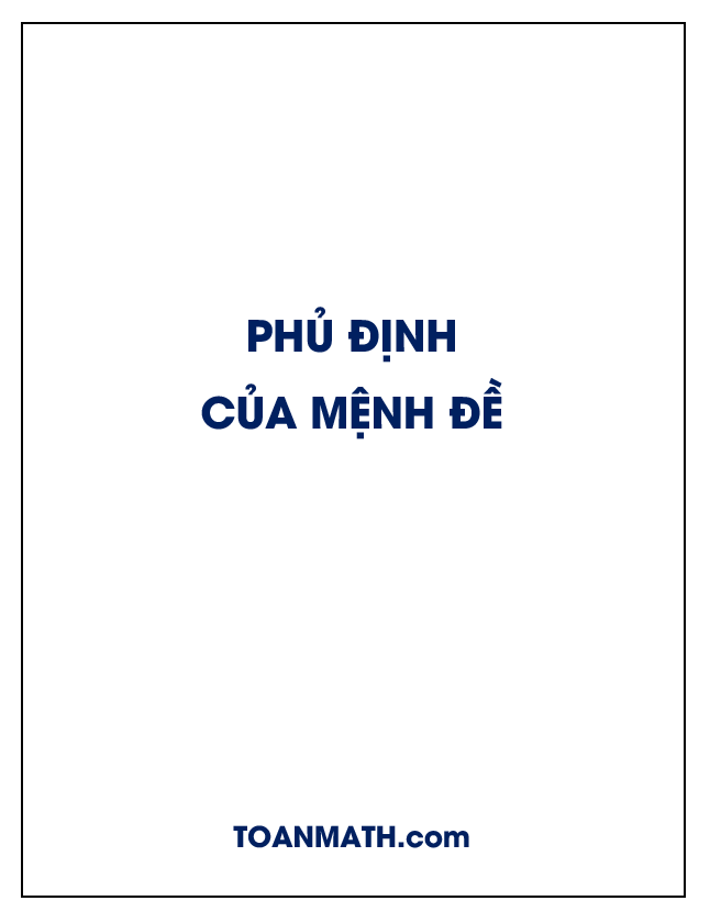 Phủ định của mệnh đề