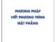 Phương pháp viết phương trình mặt phẳng