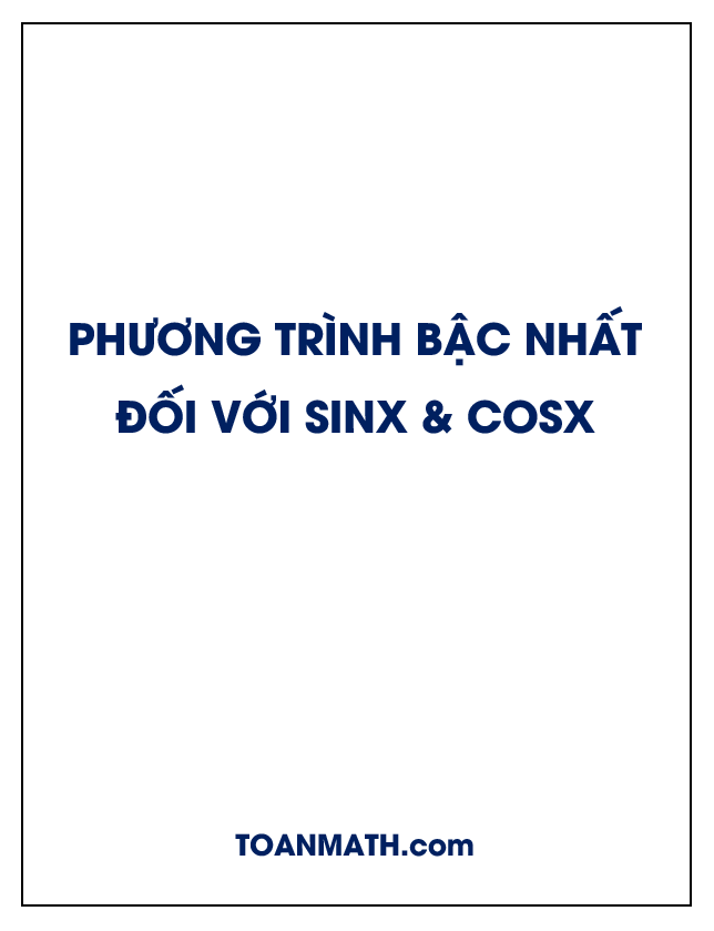 Phương trình bậc nhất đối với sinx và cosx