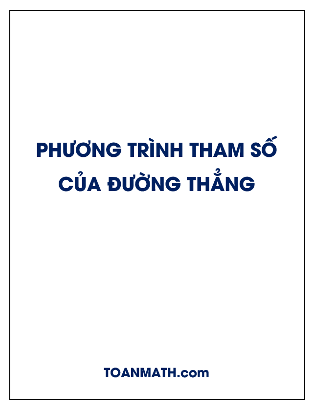 Phương trình tham số của đường thẳng