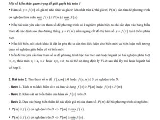 Phương trình và bất phương trình mũ logarit chứa tham số